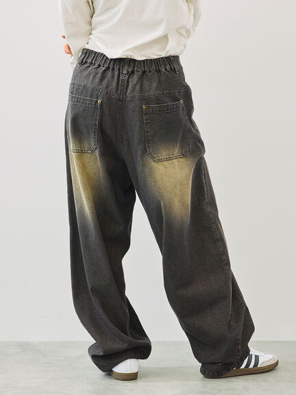 デニムニーパッチパンツ(グレー/ブラック/ネイビー)|SM2(エスエムツー)通販