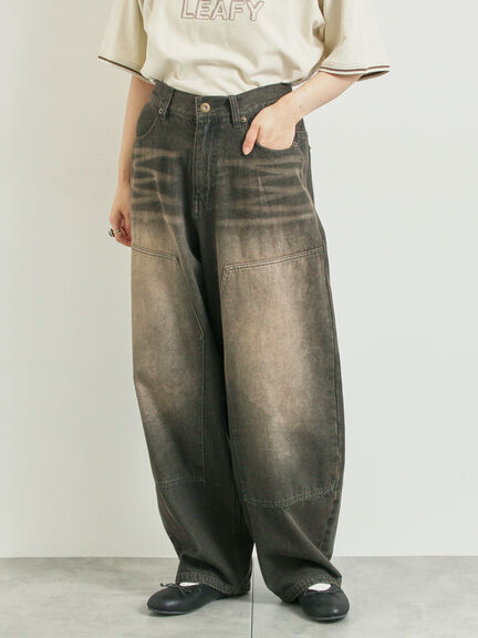 デニムニーパッチパンツ(グレー/ブラック/ネイビー)|SM2(エスエムツー)通販