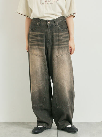 デニムニーパッチパンツ(グレー/ブラック/ネイビー)|SM2(エスエムツー)通販