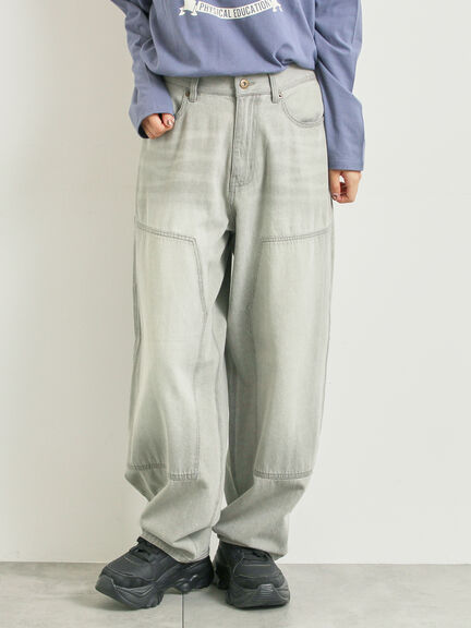 デニムニーパッチパンツ(グレー/ブラック/ネイビー)|SM2(エスエムツー)通販