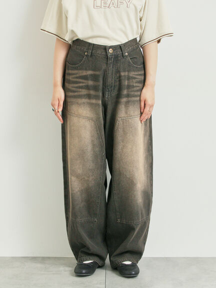 デニムニーパッチパンツ(グレー/ブラック/ネイビー)|SM2(エスエムツー)通販