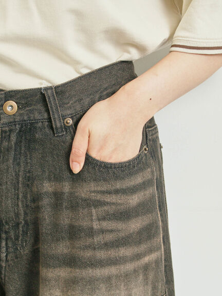 デニムニーパッチパンツ(グレー/ブラック/ネイビー)|SM2(エスエムツー)通販