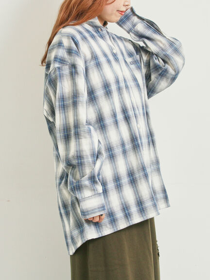 オンブレチェック裾ドロストシャツ(ブラック/ピンク/イエロー/グリーン/ネイビー)|SM2(エスエムツー)通販