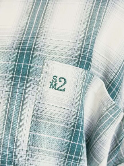 オンブレチェック裾ドロストシャツ(ブラック/ピンク/イエロー/グリーン/ネイビー)|SM2(エスエムツー)通販