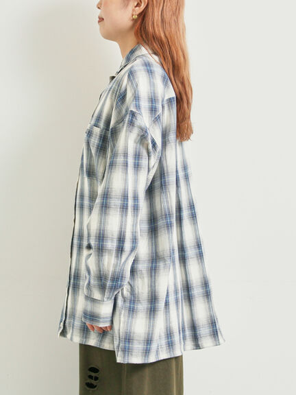 オンブレチェック裾ドロストシャツ(ブラック/ピンク/イエロー/グリーン/ネイビー)|SM2(エスエムツー)通販