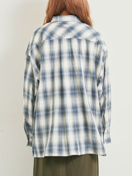 オンブレチェック裾ドロストシャツ(ブラック/ピンク/イエロー/グリーン/ネイビー)|SM2(エスエムツー)通販