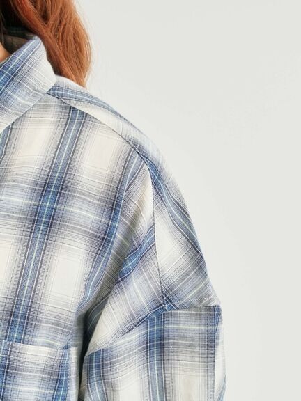 オンブレチェック裾ドロストシャツ(ブラック/ピンク/イエロー/グリーン/ネイビー)|SM2(エスエムツー)通販