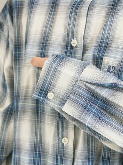 オンブレチェック裾ドロストシャツ(ブラック/ピンク/イエロー/グリーン/ネイビー)|SM2(エスエムツー)通販