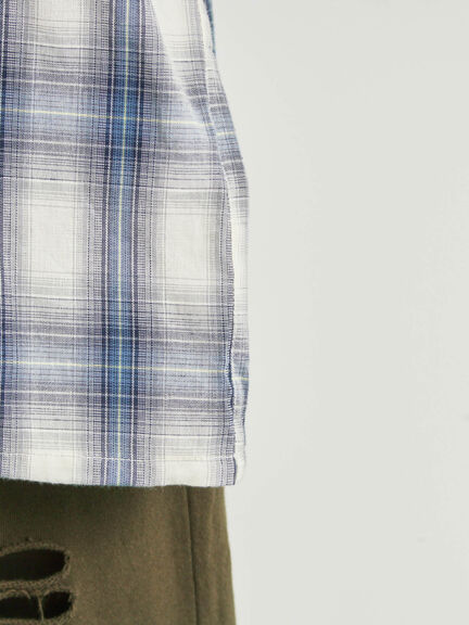 オンブレチェック裾ドロストシャツ(ブラック/ピンク/イエロー/グリーン/ネイビー)|SM2(エスエムツー)通販