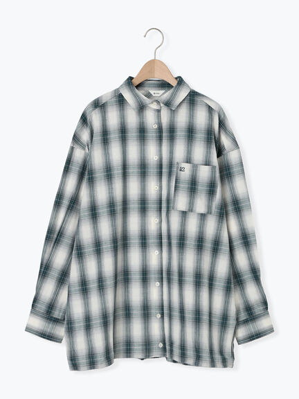 オンブレチェック裾ドロストシャツ(ブラック/ピンク/イエロー/グリーン/ネイビー)|SM2(エスエムツー)通販