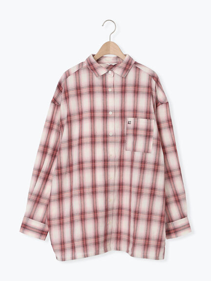 オンブレチェック裾ドロストシャツ(ブラック/ピンク/イエロー/グリーン/ネイビー)|SM2(エスエムツー)通販