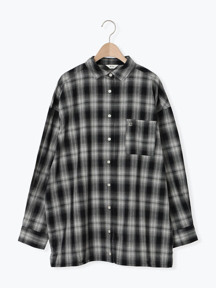 オンブレチェック裾ドロストシャツ(ブラック/ピンク/イエロー/グリーン/ネイビー)|SM2(エスエムツー)通販