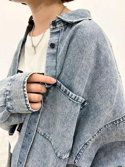 くり抜きフラワー刺繍シャツ(ブラック/カーキ/ブルー)|SM2(エスエムツー)通販