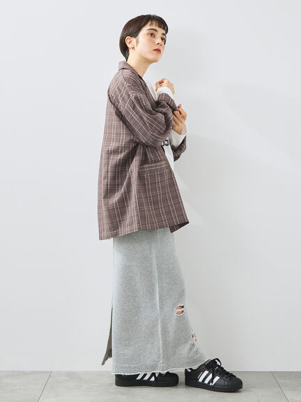 裏毛ダメージ加工ナロースカート(グレー/ブラック/カーキ)|SM2(エスエムツー)通販