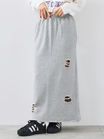 裏毛ダメージ加工ナロースカート(グレー/ブラック/カーキ)|SM2(エスエムツー)通販