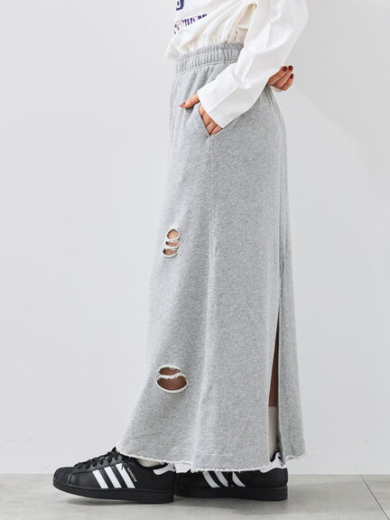 裏毛ダメージ加工ナロースカート(グレー/ブラック/カーキ)|SM2(エスエムツー)通販