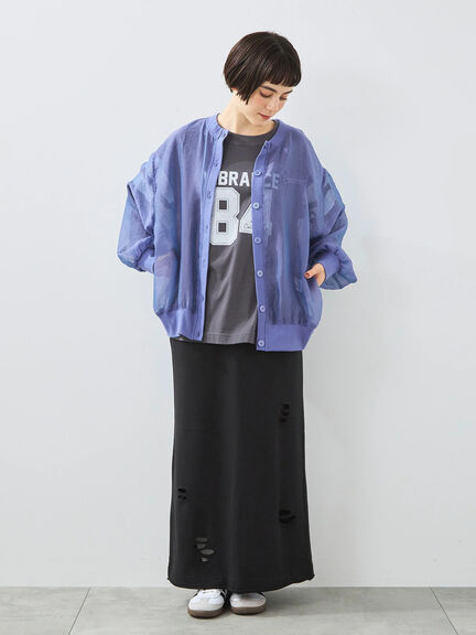 裏毛ダメージ加工ナロースカート(グレー/ブラック/カーキ)|SM2(エスエムツー)通販