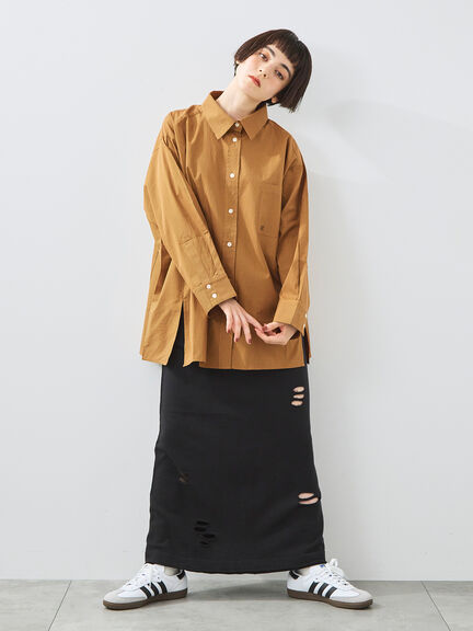 裏毛ダメージ加工ナロースカート(グレー/ブラック/カーキ)|SM2(エスエムツー)通販