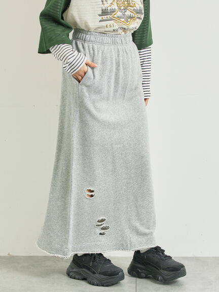 裏毛ダメージ加工ナロースカート(グレー/ブラック/カーキ)|SM2(エスエムツー)通販