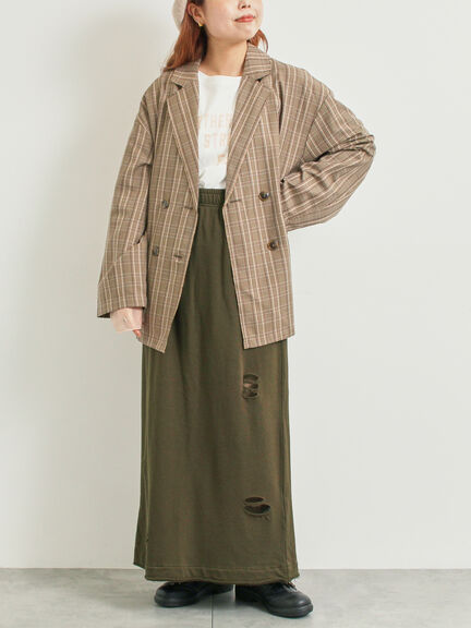 裏毛ダメージ加工ナロースカート(グレー/ブラック/カーキ)|SM2(エスエムツー)通販