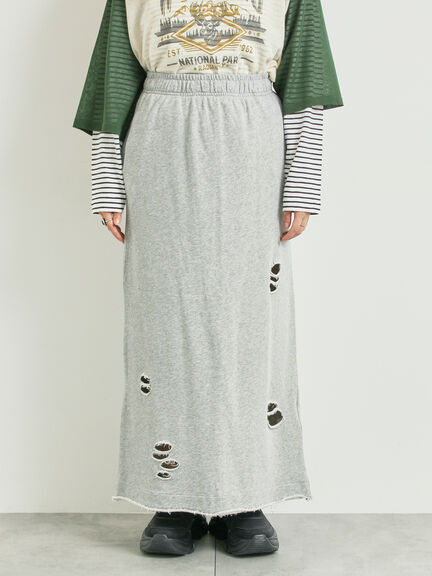 裏毛ダメージ加工ナロースカート(グレー/ブラック/カーキ)|SM2(エスエムツー)通販