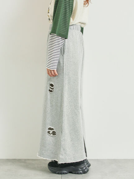 裏毛ダメージ加工ナロースカート(グレー/ブラック/カーキ)|SM2(エスエムツー)通販