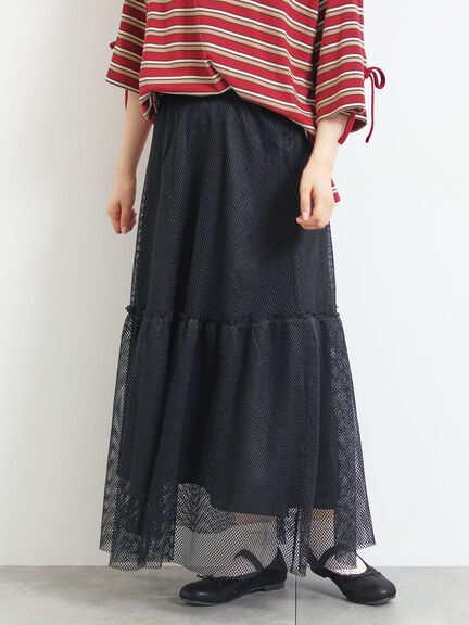 セルフカット メッシュスカート(ブラック/カーキ/クリーム)|SM2(エスエムツー)通販