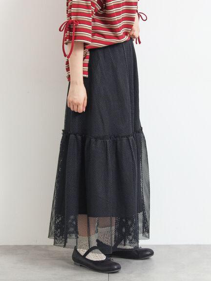 セルフカット メッシュスカート(ブラック/カーキ/クリーム)|SM2(エスエムツー)通販