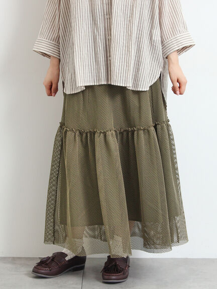 セルフカット メッシュスカート(ブラック/カーキ/クリーム)|SM2(エスエムツー)通販
