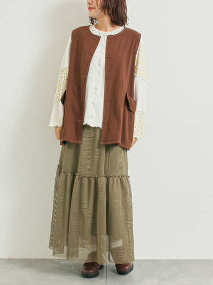 セルフカット メッシュスカート(ブラック/カーキ/クリーム)|SM2(エスエムツー)通販