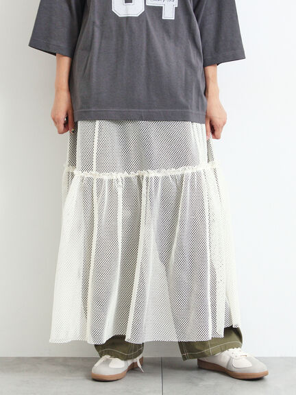 セルフカット メッシュスカート(ブラック/カーキ/クリーム)|SM2(エスエムツー)通販