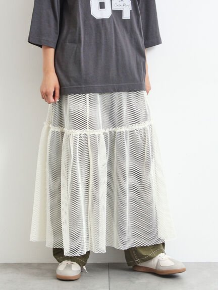 セルフカット メッシュスカート(ブラック/カーキ/クリーム)|SM2(エスエムツー)通販