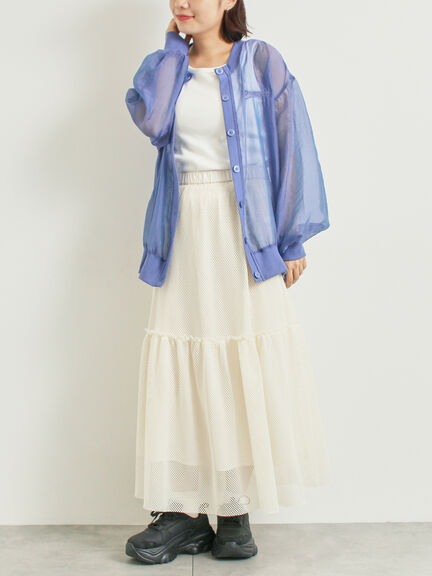 セルフカット メッシュスカート(ブラック/カーキ/クリーム)|SM2(エスエムツー)通販