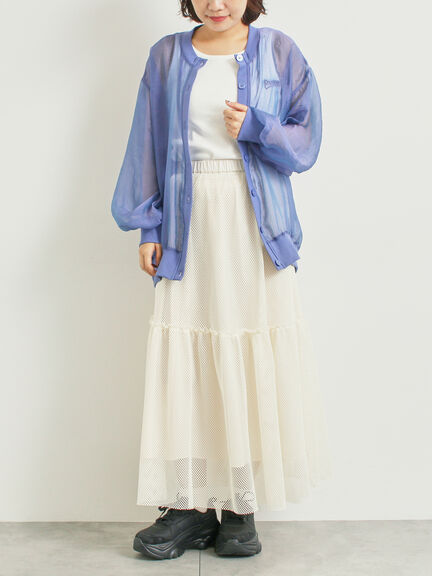 セルフカット メッシュスカート(ブラック/カーキ/クリーム)|SM2(エスエムツー)通販