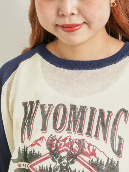 ラグランスリーブプリントシアーニット(ブラック/ブラウン/グリーン/ネイビー)|SM2(エスエムツー)通販