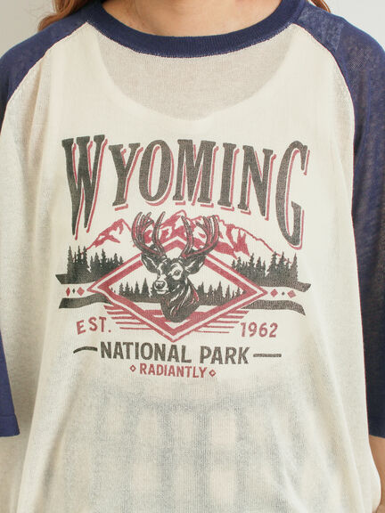 ラグランスリーブプリントシアーニット(ブラック/ブラウン/グリーン/ネイビー)|SM2(エスエムツー)通販