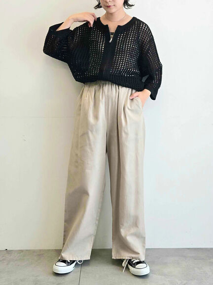 メッシュ編みZIPカーディガン(ブラック/グリーン/クリーム)|SM2(エスエムツー)通販