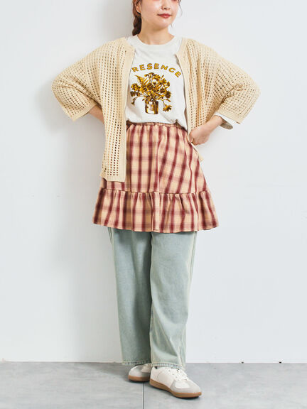 メッシュ編みZIPカーディガン(ブラック/グリーン/クリーム)|SM2(エスエムツー)通販