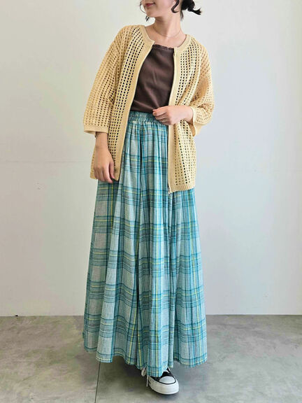 メッシュ編みZIPカーディガン(ブラック/グリーン/クリーム)|SM2(エスエムツー)通販