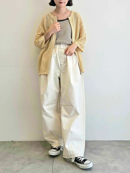 メッシュ編みZIPカーディガン(ブラック/グリーン/クリーム)|SM2(エスエムツー)通販