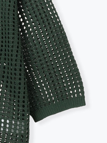 メッシュ編みZIPカーディガン(ブラック/グリーン/クリーム)|SM2(エスエムツー)通販