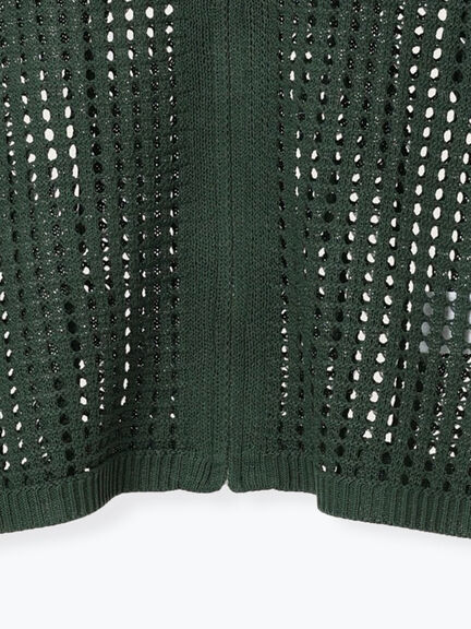 メッシュ編みZIPカーディガン(ブラック/グリーン/クリーム)|SM2(エスエムツー)通販