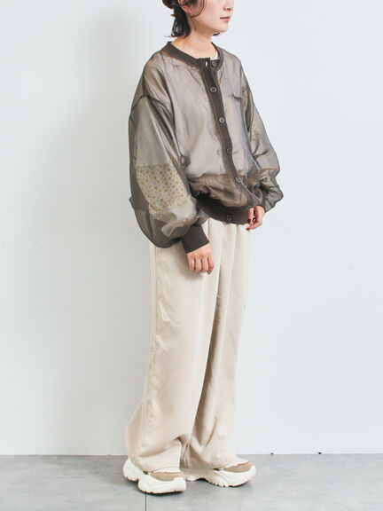 刺繍ロゴシアーカーディガン(チャコールグレー/ベージュ/ブラウン/ブルー)|SM2(エスエムツー)通販