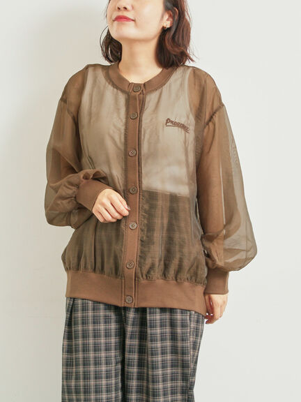 刺繍ロゴシアーカーディガン(チャコールグレー/ベージュ/ブラウン/ブルー)|SM2(エスエムツー)通販