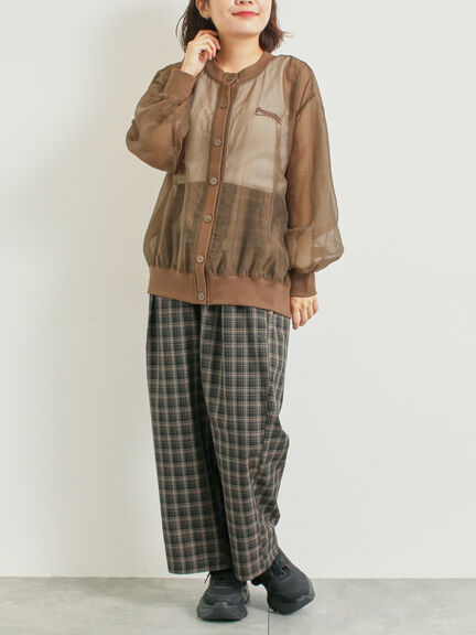 刺繍ロゴシアーカーディガン(チャコールグレー/ベージュ/ブラウン/ブルー)|SM2(エスエムツー)通販