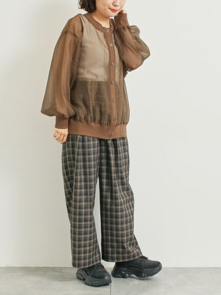 刺繍ロゴシアーカーディガン(チャコールグレー/ベージュ/ブラウン/ブルー)|SM2(エスエムツー)通販