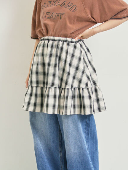 チェック柄フリルティアードミニスカート(オフホワイト/ボルドー/ブラウン)|SM2(エスエムツー)通販