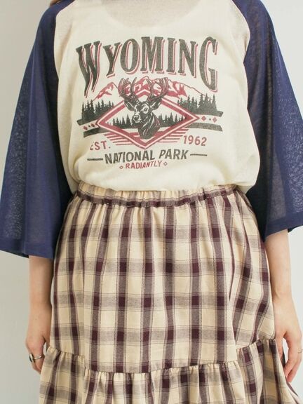 チェック柄フリルティアードミニスカート(オフホワイト/ボルドー/ブラウン)|SM2(エスエムツー)通販