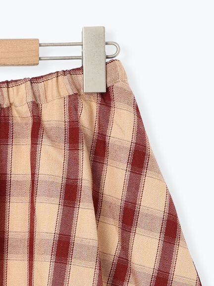 チェック柄フリルティアードミニスカート(オフホワイト/ボルドー/ブラウン)|SM2(エスエムツー)通販