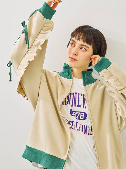 リボンフリルトラックジャージ(ブラック/ベージュ/ブラウン/クリーム)|SM2(エスエムツー)通販